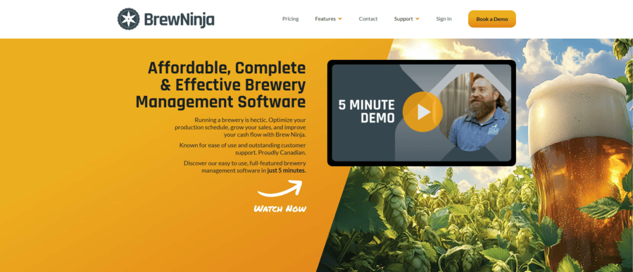 Screenshot of BrewNinja’s homepage