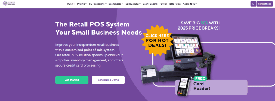 Screenshot of National Retail Solutions’ homepage