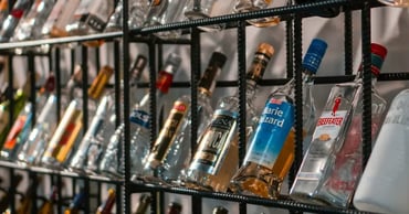 liquor bottle display