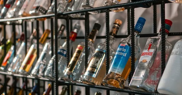 liquor bottle display