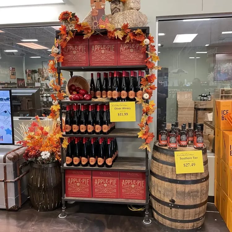liquor store seasonal merchandising example