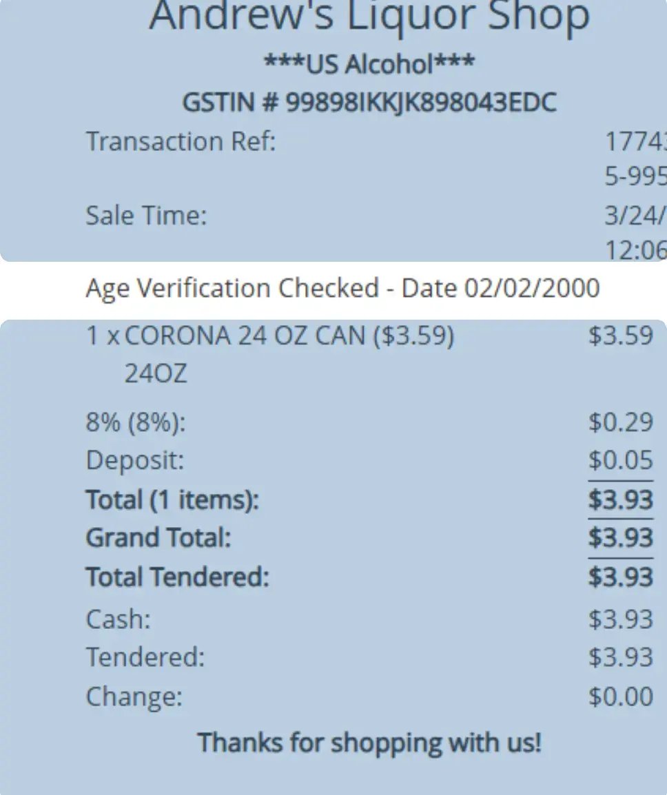 Bottle POS keeps a record every time ID is checked