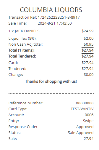 BPOS - Non-Cash Fee - Credit Card Transaction