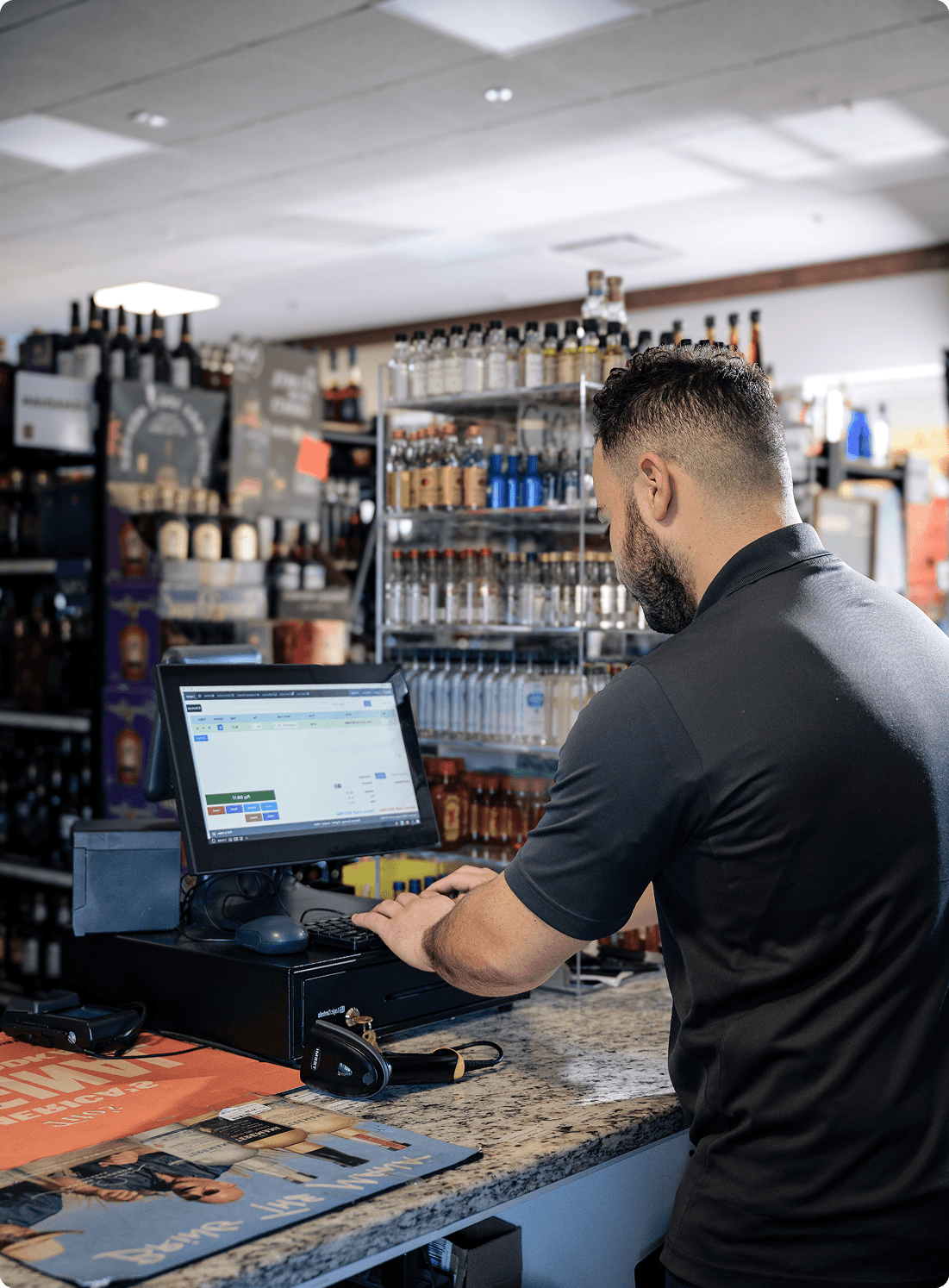 person using Bottle POS