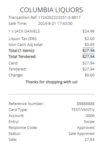 BPOS - Non-Cash Fee - Credit Card Transaction